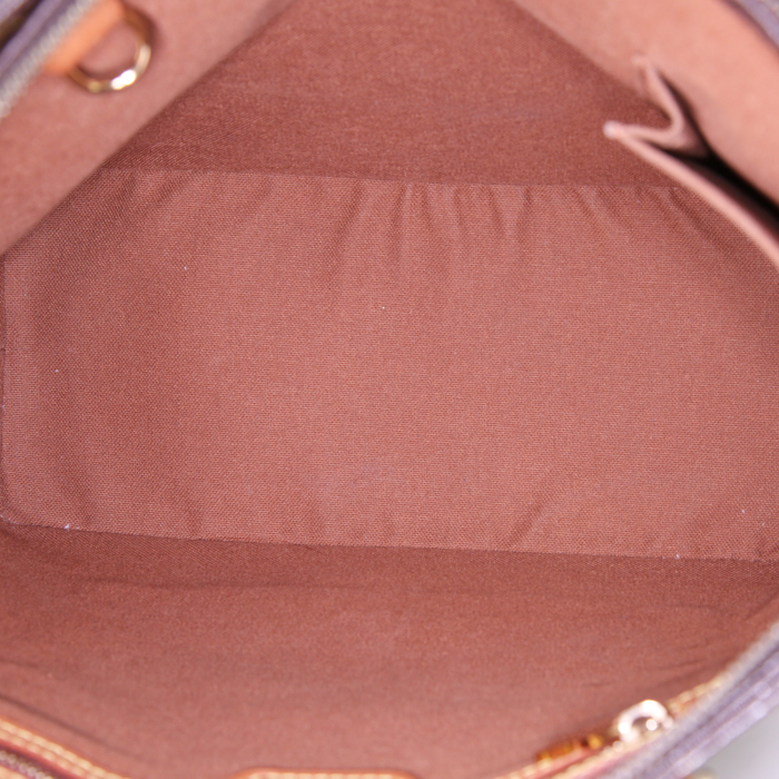 Sac cabas Louis Vuitton Piano en toile monogram marron et cuir naturel - Detail D2