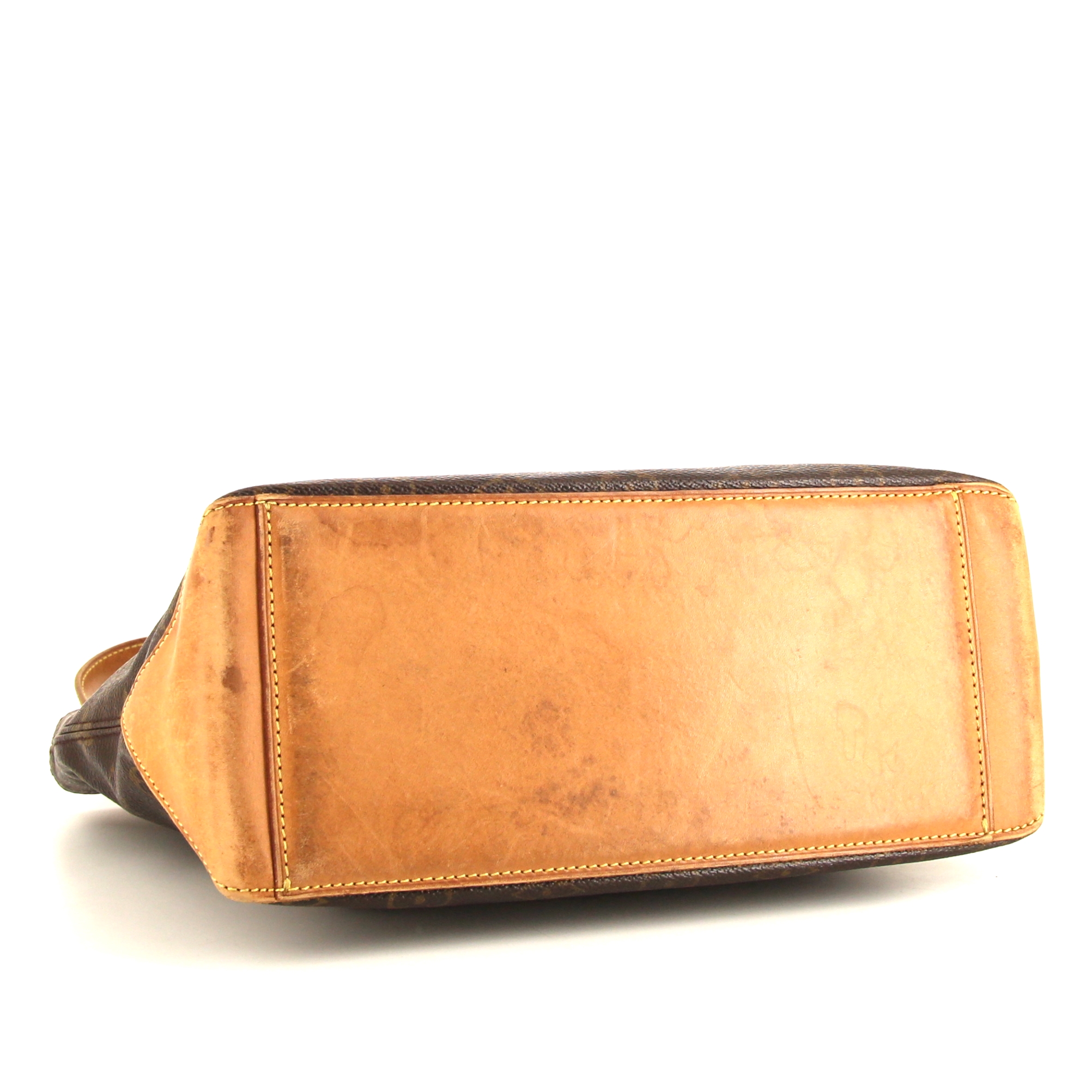 Shopping bag Louis Vuitton Piano in tela monogram marrone e pelle naturale - Detail D4