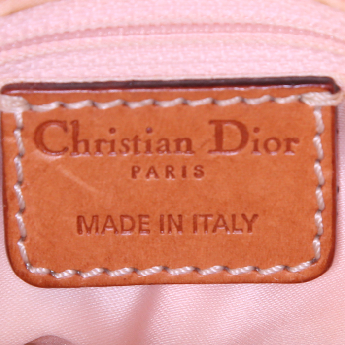 Bolso de mano Dior Romantique en lona Monogram revestida beige y cuero natural - Detail D3