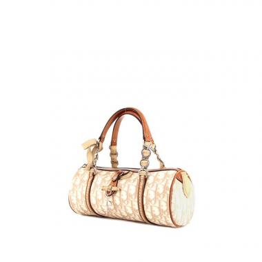 Borsa Dior Romantique in tela monogram cerata beige e pelle naturale
