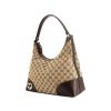 Gucci Interlocking G handbag in beige monogram canvas and brown leather - 00pp thumbnail