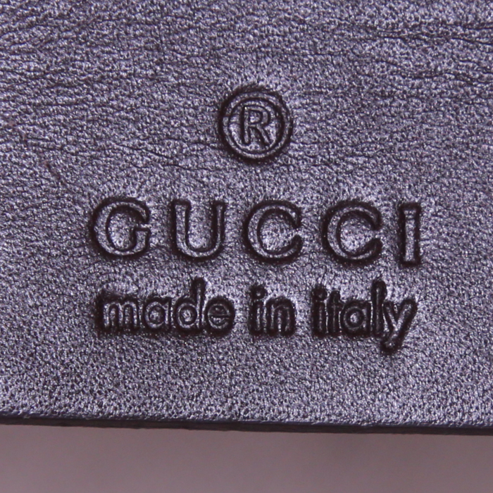 Bolso de mano Gucci Interlocking G en lona Monogram beige y cuero marrón - Detail D3