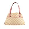 Gucci handbag in beige logo canvas and pink leather - 360 thumbnail