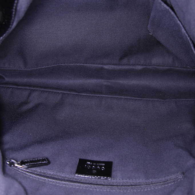 Gucci Eclipse handbag in black monogram canvas and black leather - Detail D2