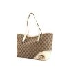 Gucci Britt bag worn on the shoulder or carried in the hand in brown monogram canvas and beige leather - 00pp thumbnail