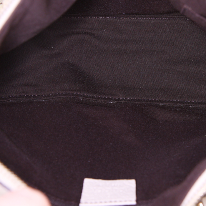 Borsa Gucci Abbey in tela monogram beige e pelle bianca - Detail D2