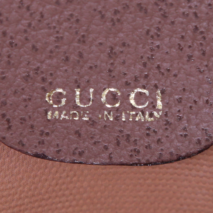 Gucci travel bag in beige monogram canvas and brown leather - Detail D3