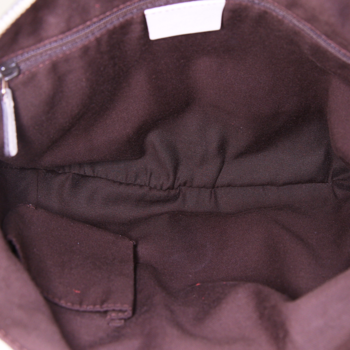 Bolso bandolera Gucci D-ring en lona Monogram beige y cuero crudo - Detail D2