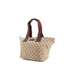 Gucci handbag in beige monogram canvas and brown leather - 00pp thumbnail