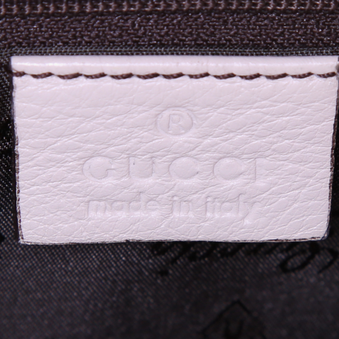 Sac à main Gucci Web Tote en cuir monogram beige écru - Detail D3