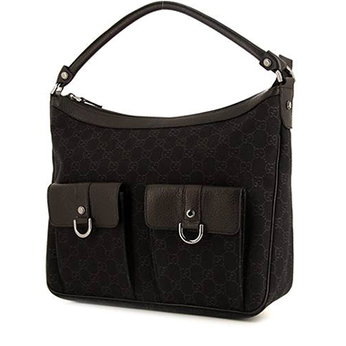 Bolso de mano Gucci en lona Monogram marrón y cuero marrón