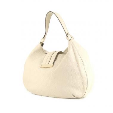 Sac à main Gucci Lady Lock en cuir monogram écru