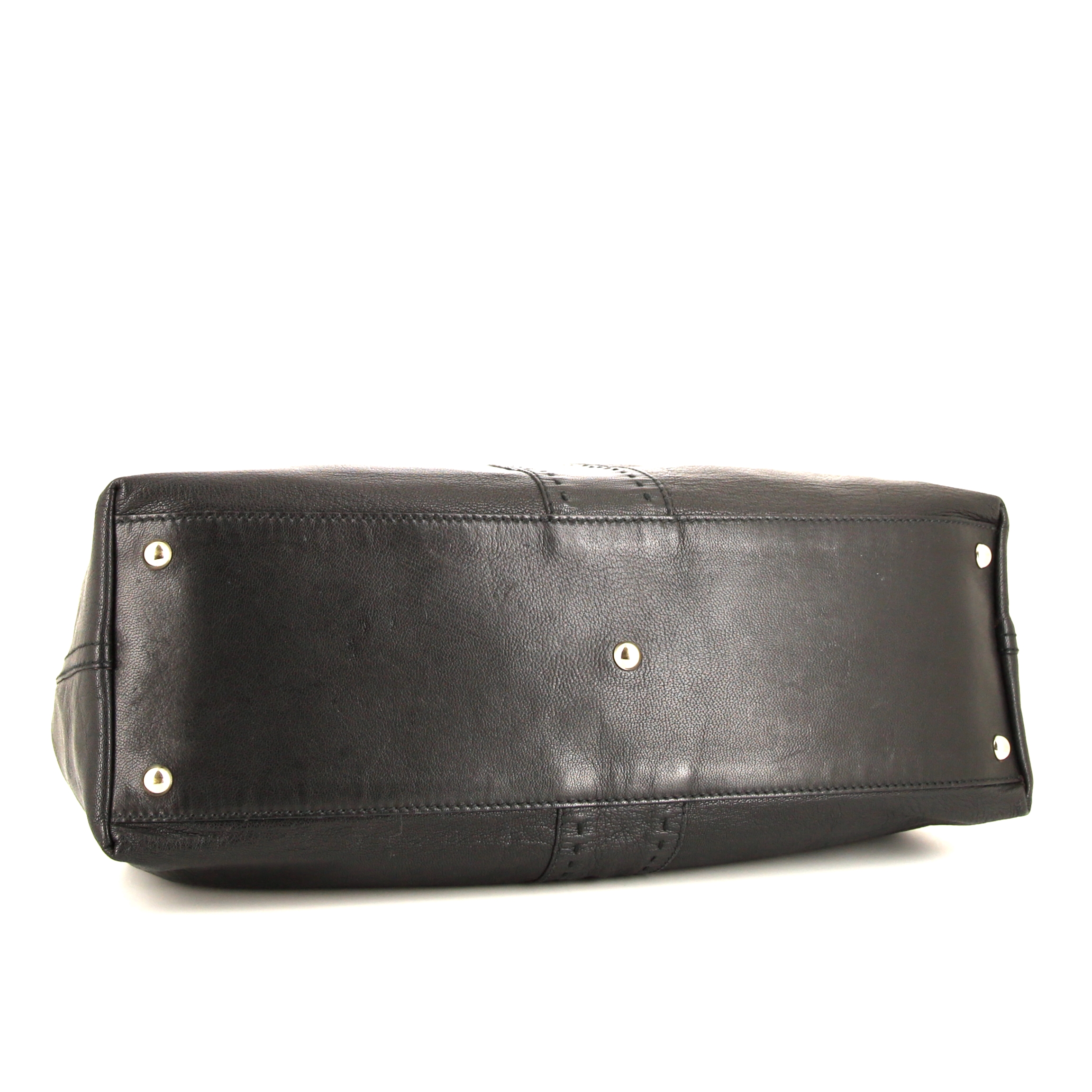 Bolso de mano Saint Laurent Double en cuero negro - Detail D4