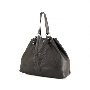 Bolso de mano Saint Laurent Double en cuero negro