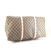 Borsa weekend Gucci in tela monogram cerata beige e pelle verniciata rosa - Detail D4 thumbnail