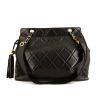 Chanel Vintage Shopping bag worn on the shoulder or carried in the hand in black quilted leather - 360 thumbnail