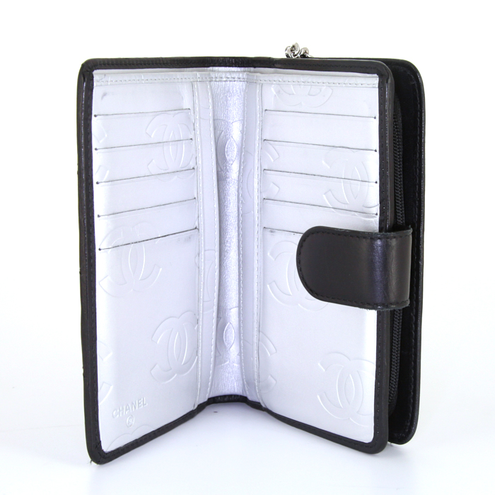 Portafogli Chanel Cambon in pelle trapuntata nera - Detail D1