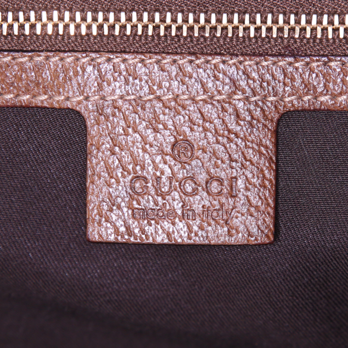 Borsa Gucci Nailhead in tela monogram beige e pelle marrone - Detail D3