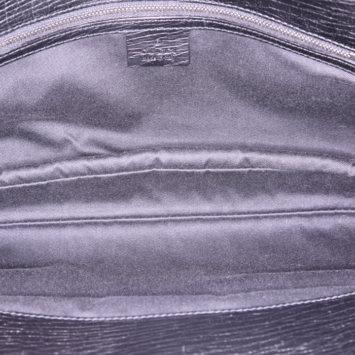 Bolso de mano Gucci Mors en lona Monogram negra y cuero negro - Detail D2