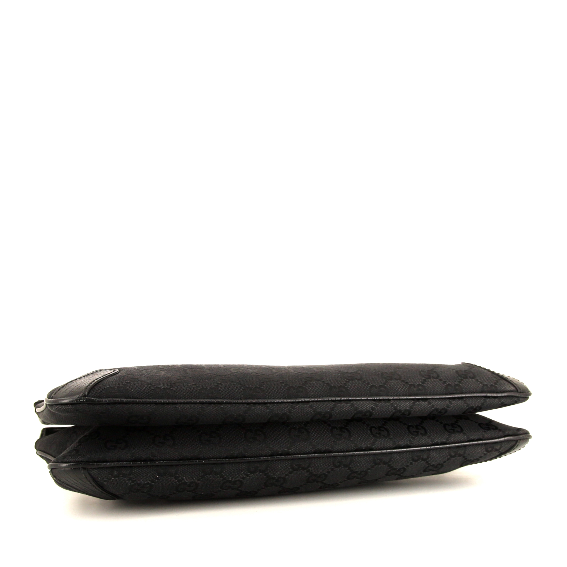Gucci Mors handbag in black monogram canvas and black leather - Detail D4