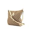 Gucci Abbey shopping bag in beige monogram canvas and off-white leather - 00pp thumbnail