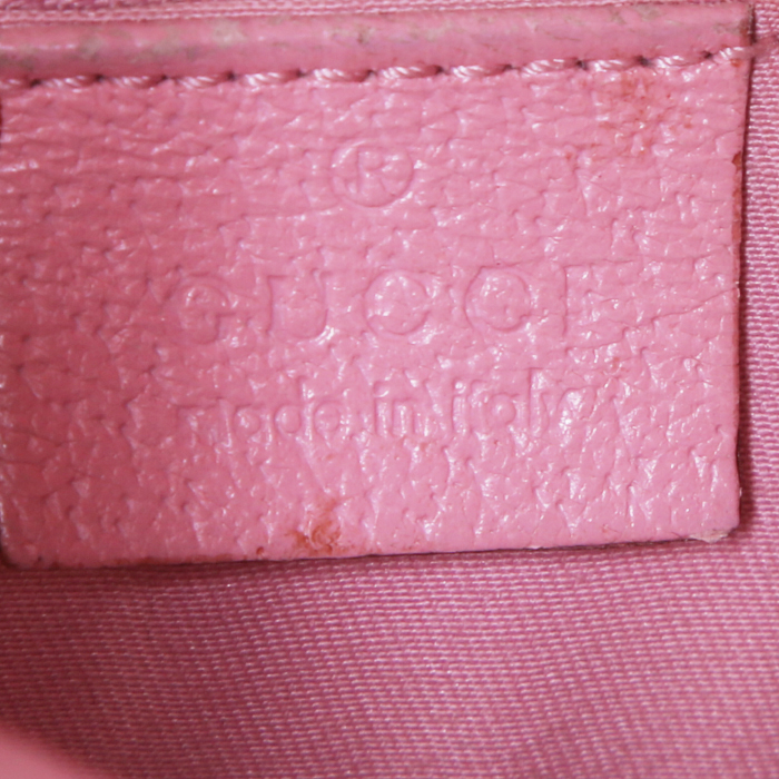 Gucci Eclipse messenger bag in beige monogram canvas and pink leather - Detail D3