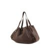 Shopping bag Gucci Abbey in tela monogram marrone e pelle marrone - 00pp thumbnail
