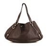 Shopping bag Gucci Abbey in tela monogram marrone e pelle marrone - 360 thumbnail