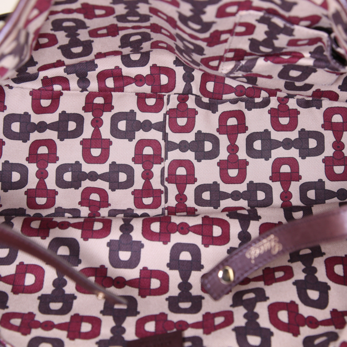 Bolso Cabás Gucci Abbey en lona Monogram marrón y cuero marrón - Detail D2