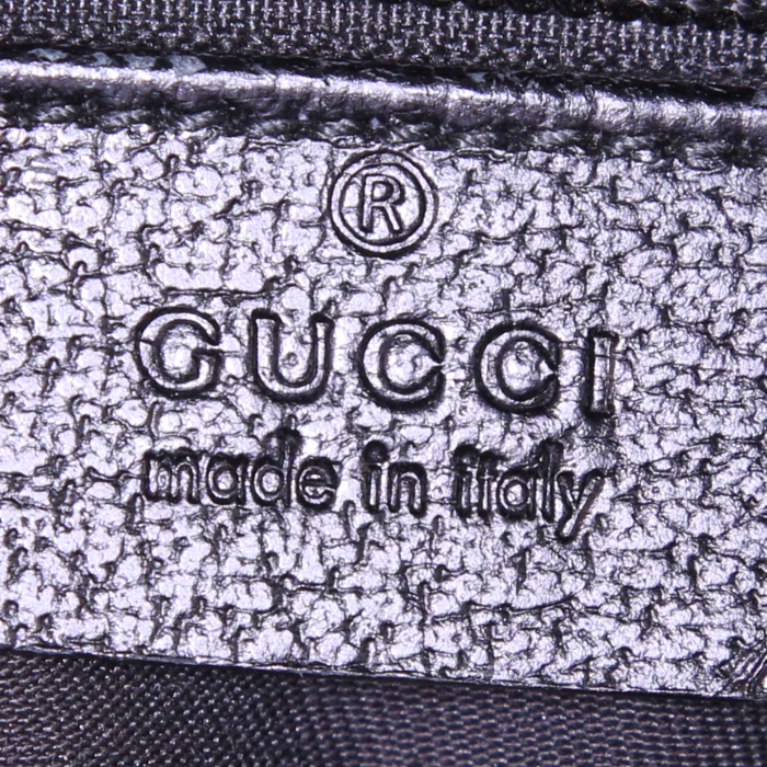 Borsa a tracolla Gucci in tela monogram nera e pelle nera - Detail D3