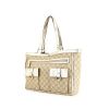 Shopping bag Gucci Abbey in tela monogram beige e pelle dorata - 00pp thumbnail