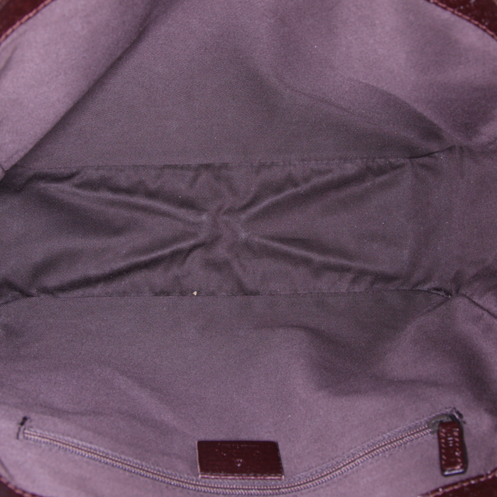 Bolso de mano Gucci en lona Monogram beige y cuero marrón - Detail D2