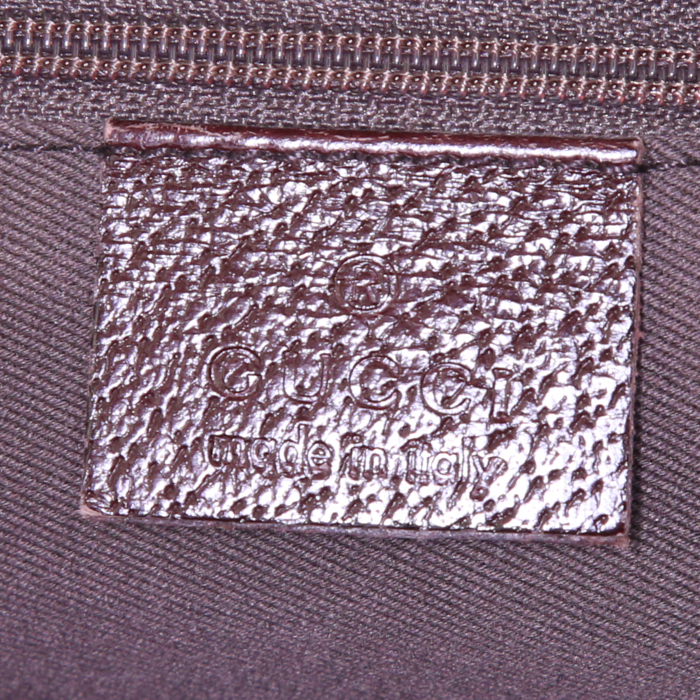 Bolso de mano Gucci en lona Monogram beige y cuero marrón - Detail D3