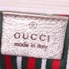 Shopping bag Gucci Abbey in tela siglata beige e pelle argentata - Detail D3 thumbnail
