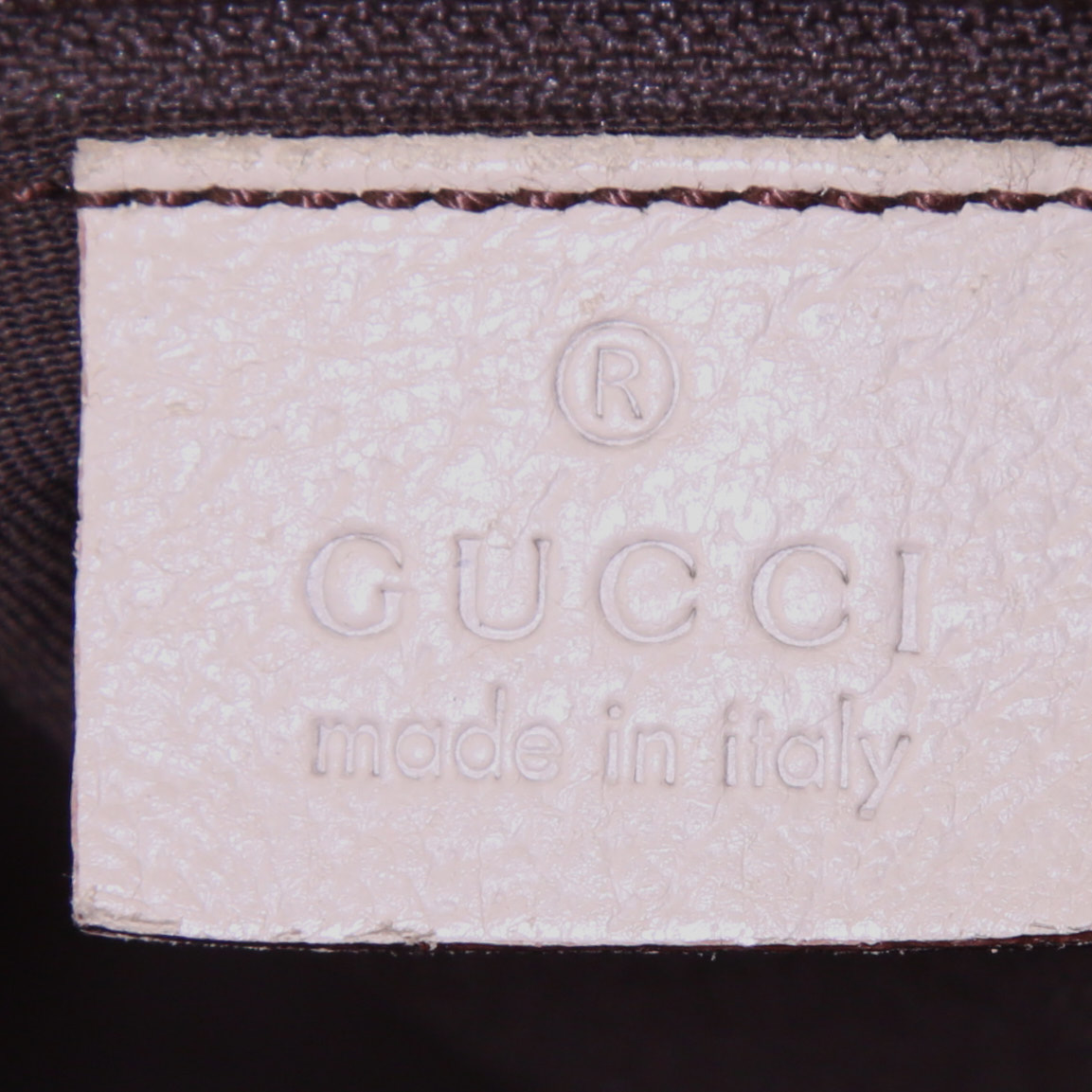 Gucci Eclipse handbag in beige logo canvas and off-white leather - Detail D3