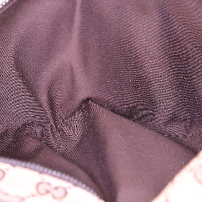 Bolsito-cinturón Gucci en lona Monogram beige y cuero marrón - Detail D2