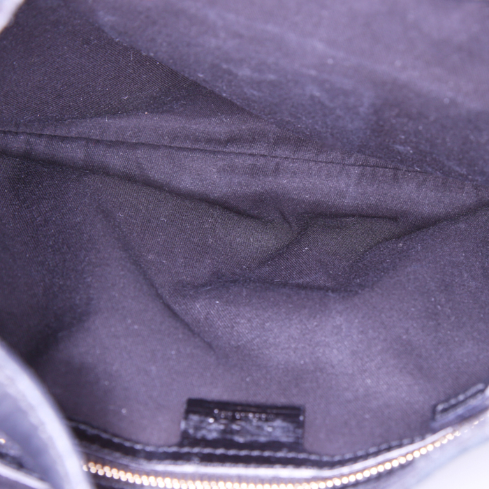 Sac à main Gucci Mors en toile monogram noire et cuir noir - Detail D2
