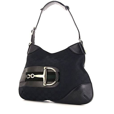 Gucci Mors handbag in black monogram canvas and black leather