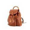 Mochila Gucci Bamboo Backpack en cuero marrón - 00pp thumbnail
