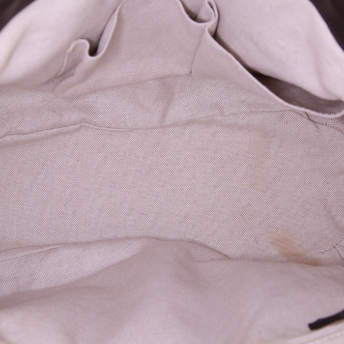Borsa Gucci Sukey modello medio in tela monogram beige e pelle marrone - Detail D3