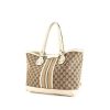 Gucci shopping bag in grey monogram canvas and white leather - 00pp thumbnail
