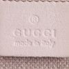 Gucci shopping bag in grey monogram canvas and white leather - Detail D3 thumbnail