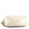 Gucci shopping bag in grey monogram canvas and white leather - Detail D4 thumbnail