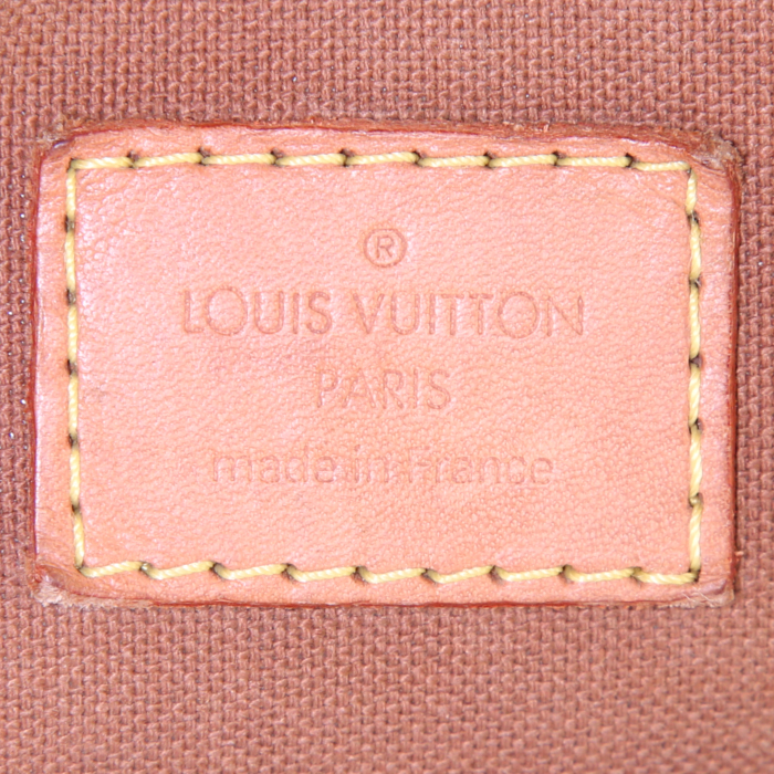 Borsa a tracolla Louis Vuitton Bosphore Messenger in tela monogram cerata marrone e pelle naturale - Detail D3