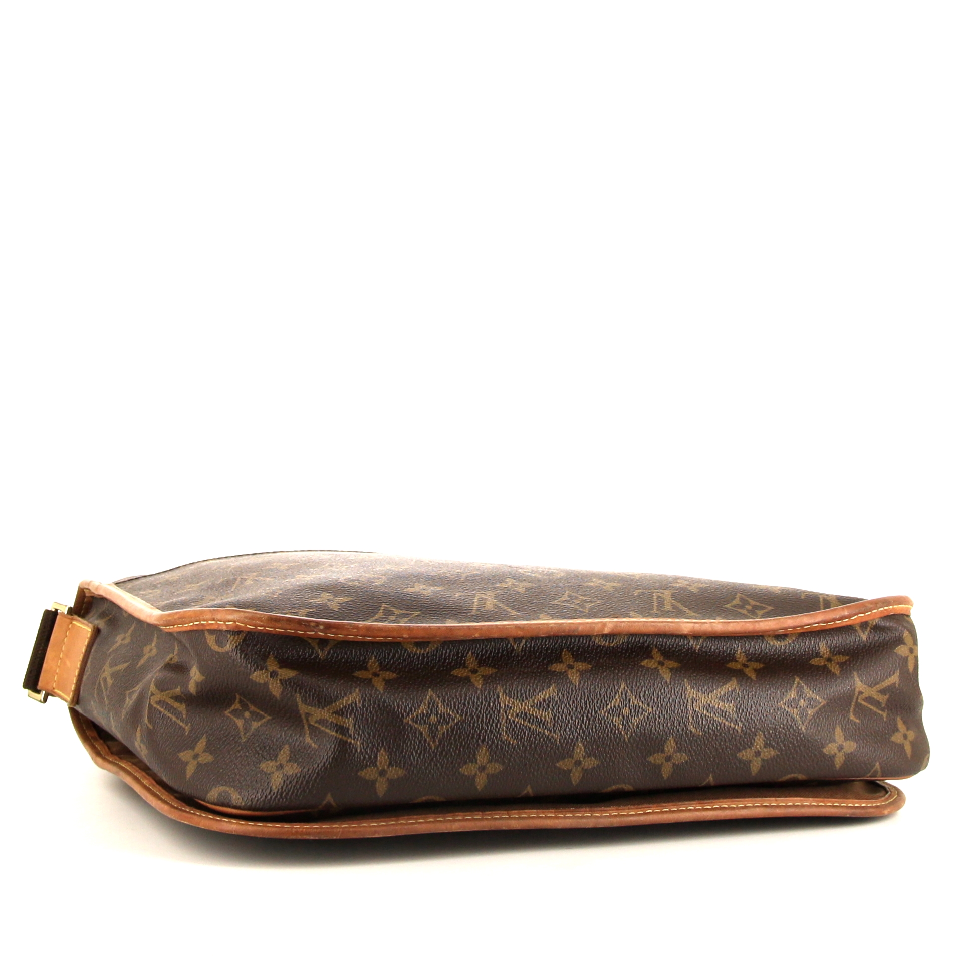 Louis Vuitton Bosphore Messenger shoulder bag in brown monogram canvas and natural leather - Detail D4