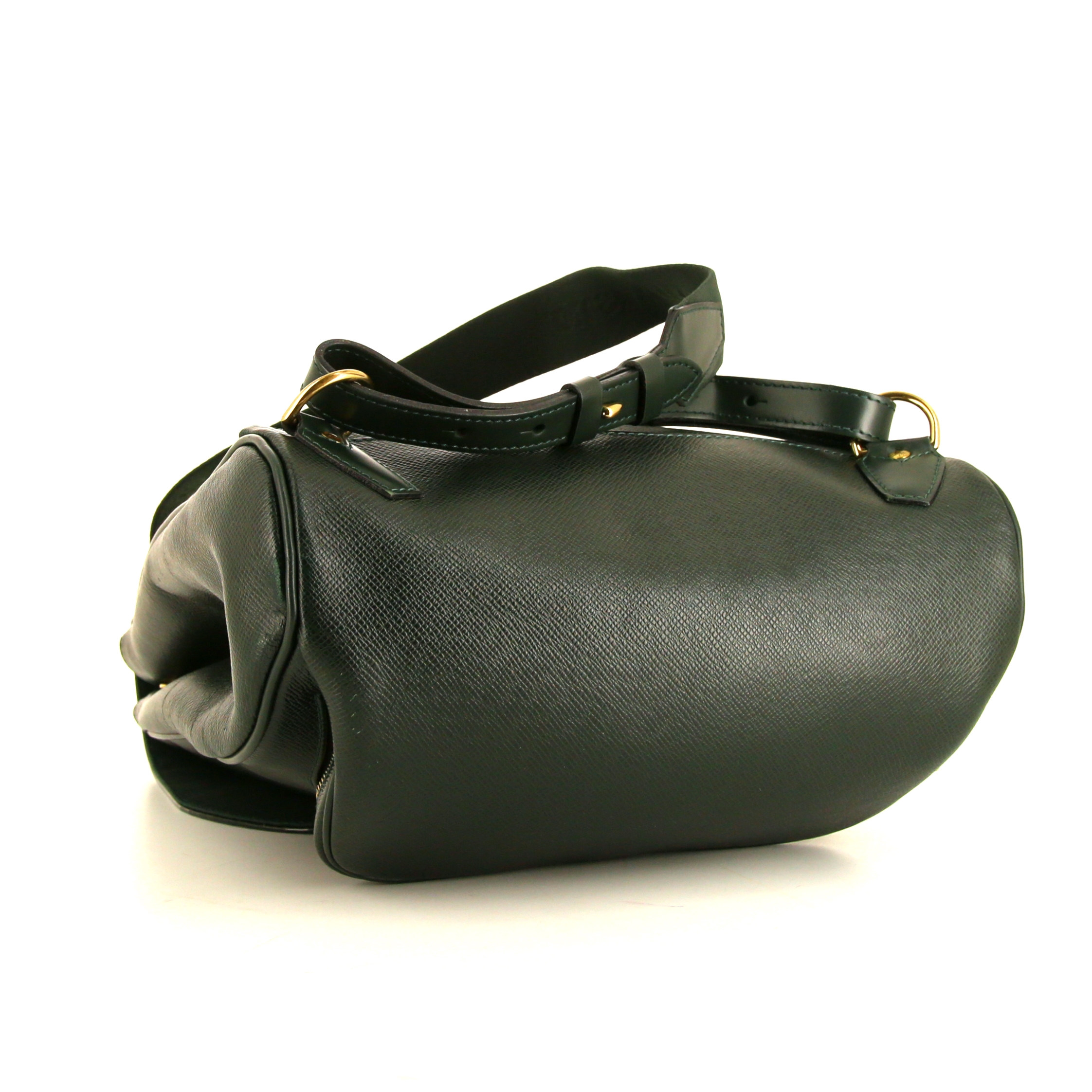 Sac à dos Louis Vuitton Cassiar en cuir taiga vert-foncé - Detail D4