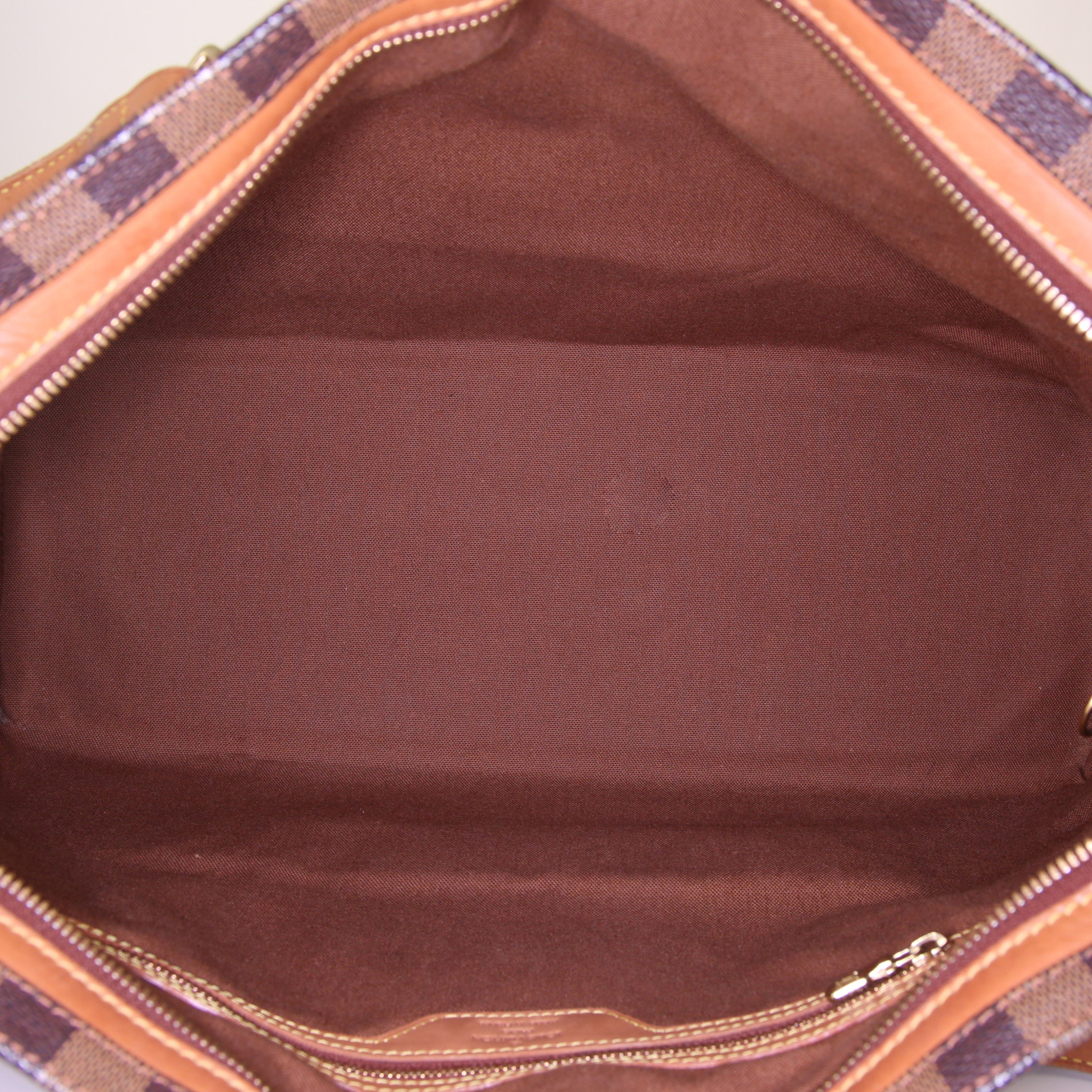 Sac porté épaule Louis Vuitton Chelsea en toile damier enduite ébène et cuir naturel - Detail D2