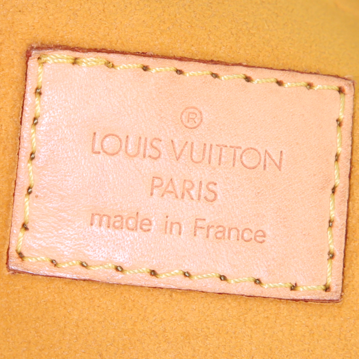 Sac à main Louis Vuitton Neo Speedy en denim bleu et cuir naturel - Detail D3