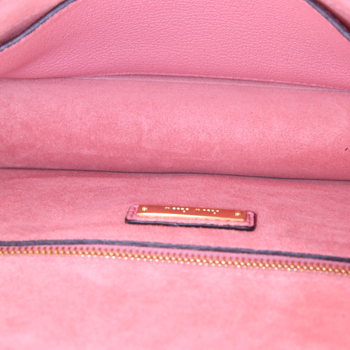 Miu Miu Lady shoulder bag in pink leather - Detail D2