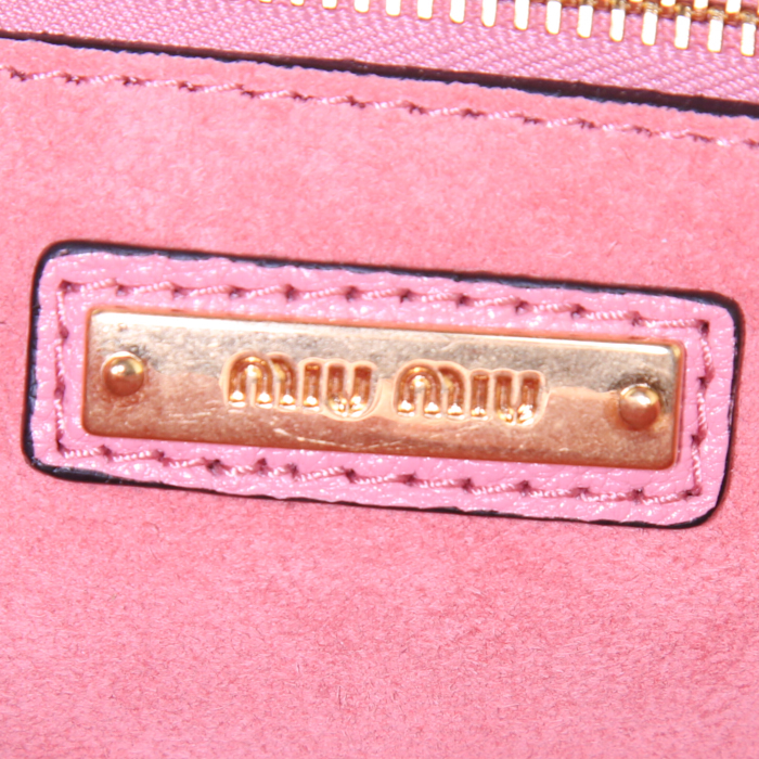 Bolso bandolera Miu Miu Lady en cuero rosa - Detail D3
